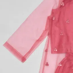 Akkriti by Pantaloons Girls Peach Bud Embellished Suit Set image 4