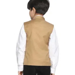 VASTRAMAY Kids Beige Nehru Jacket image 2