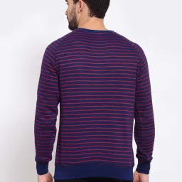 Sporto Navy Regular Fit Striped Sweatshirt image 2