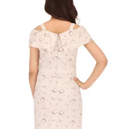 Cutecumber Kids Beige Floral Print Dress image 2