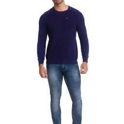 Being Human Blue Cotton Regular Fit Sweatshirts image 5