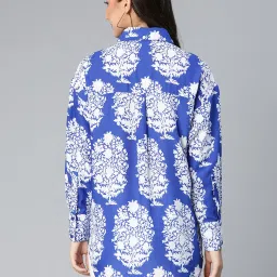 Oxolloxo Blue Viscose Printed Shirt image 2