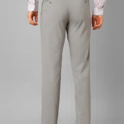 Louis Philippe Grey Regular Fit Texture Trousers image 2