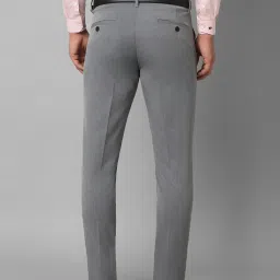 Louis Philippe Sport Grey Slim Fit Texture Trousers image 2
