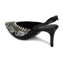 W Women's Wmaria Black Back Strap Stilettos image 3