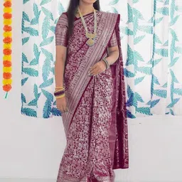 PRISHA FASHION Woven Design Zari Art Silk Handloom Banarasi Saree-picture-16