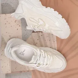 Jove Women's White Casual Sneakers image 1
