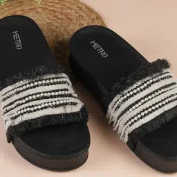 Metro Women's Black Casual Sandals-image-61