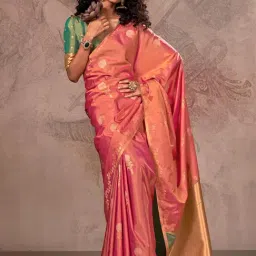 Saree Mall Orange Silk Self Saree with Blouse Piece-image-24