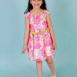 Lil Drama Kids Pink Floral Print Dress-picture-23