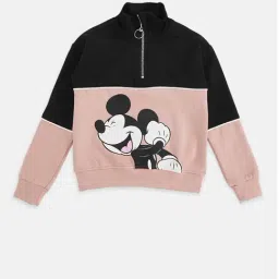 Pantaloons Junior Black & Dusty Pink Printed Full Sleeves Sweatshirt-picture-26