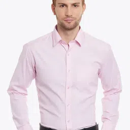 English Navy Pink Slim Fit Shirt-image-85