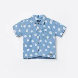 Juniors by Lifestyle Boys Blue Cotton Printed Shirt-image-18