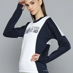 ALCIS White & Blue Logo Print Pullover image 3