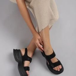 Truffle Collection Women's Black Sling Back Sandals-picture-21
