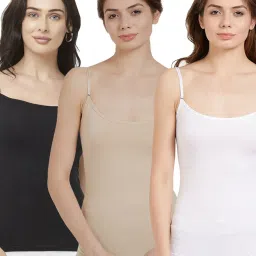 Soie Multicolor Cotton Camisole (Pack Of 3) image 1