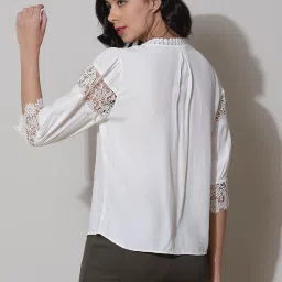 Label Ritu Kumar White Lace Shirt image 2