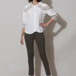Label Ritu Kumar White Lace Shirt image 4