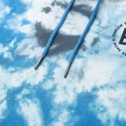 Being Human Ocean Blue Cotton Regular Fit Printed Hooded Sweatshirts image 4