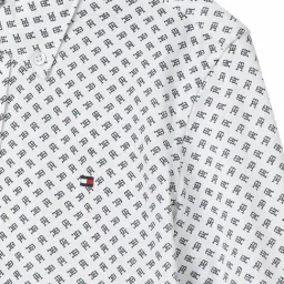 TOMMY HILFIGER White Printed Regular Fit Shirt image 3