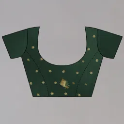 FABMORA Green Embellished Saree With Unstitched Blouse image 5