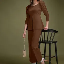 SELVIA Brown Maxi Co-Ord Set image 5