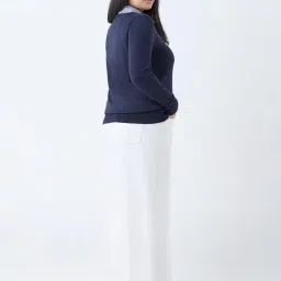 Gia by Westside Navy Collared Sweater image 2