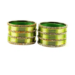 Vidhya Kangan Green Bangle Set image 1