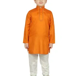 SG Yuvraj Kids Yellow & White Printed Kurta with Pyjama image 1