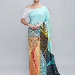 Navyasa By Liva Yellow Printed Saree image 1