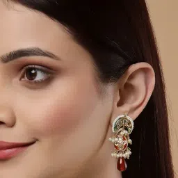 Dugran By Dugristyle Red & White Dangler Earrings for Women-picture-14