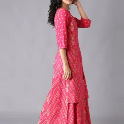 W Pink Floral Print Jumpsuit image 4