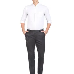 Arrow Dark Grey Regular Fit Trousers image 5