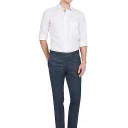 Arrow Navy Regular Fit Trousers image 5