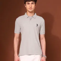 U.S. Polo Assn. Grey Slim Fit Polo T-Shirt-picture-41