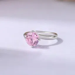 Ornate Jewels 925 Silver Pink Round 3.40 Carat CZ Ring for Women & Girls-image-33