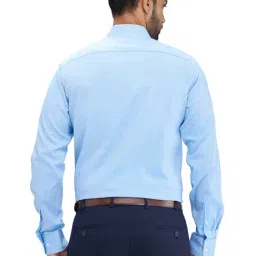 Park Avenue Blue Slim Fit Texture Shirt image 2