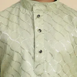 Pro-Ethic Style Developer Boys Green Cotton Jacquard Full Sleeves Kurta Sets image 5