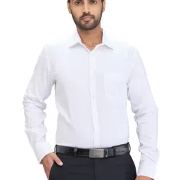 Park Avenue White Slim Fit Texture Shirt-picture-40