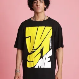 Bene Kleed Black Printed Drop-Shoulder Sleeves T-Shirt-picture-21