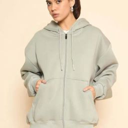 Color Capital Green Cotton Oversized Hoodie-picture-0