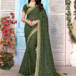 Saree Mall Green Woven Saree With Unstitched Blouse-picture-40