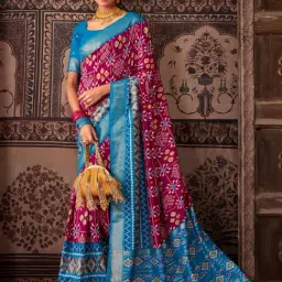 Saree Mall Pink Printed Saree With Unstitched Blouse-image-97