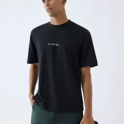 studiofit men Studiofit by Westside Black Relaxed-Fit Cotton-Blend T-Shirt-picture-20