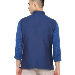 Allen Solly Navy Solid Slim Fit Jacket image 2