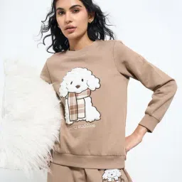 Dreamz By Pantaloons Brown Relaxed Fit Printed Sweatshirt image 4