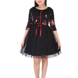 Cutecumber Kids Black Printed Dress image 4