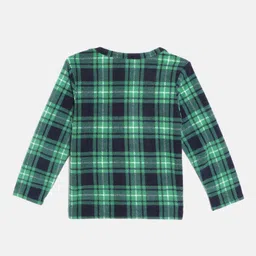 CrayonFlakes Girls Green Checked T-shirt with Trousers image 3