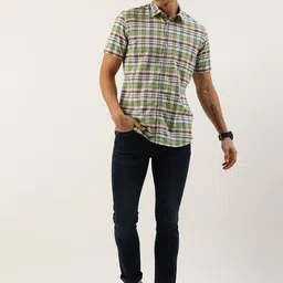 Peter England Men Slim Fit Tartan Checked Casual Shirt image 5