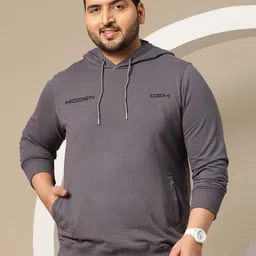 Sztori Plus Size Graphic & Typography Printed Hooded Sweatshirt image 3